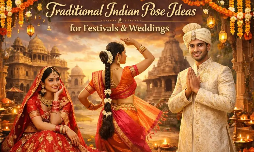 Traditional Indian Pose Ideas for Festivals & Weddings