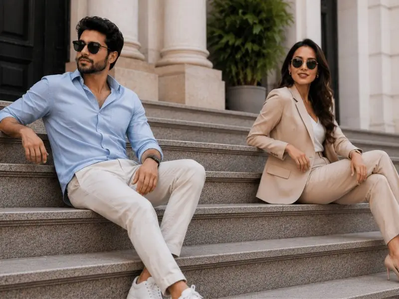 Couple Sitting on Stairs Pose Ideas