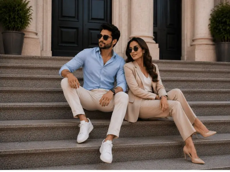 Couples Sitting on Stairs Pose Ideas