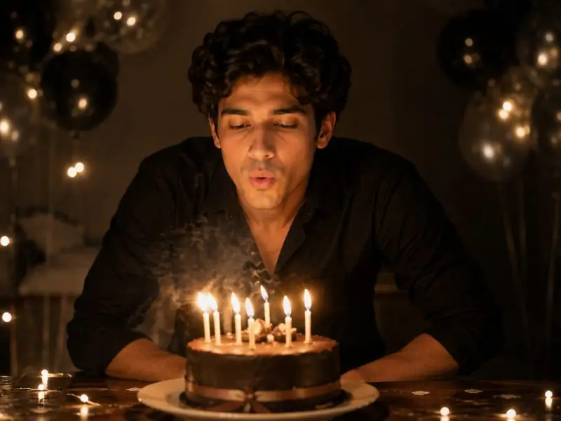 The Birthday Cake Candle Blow Pose