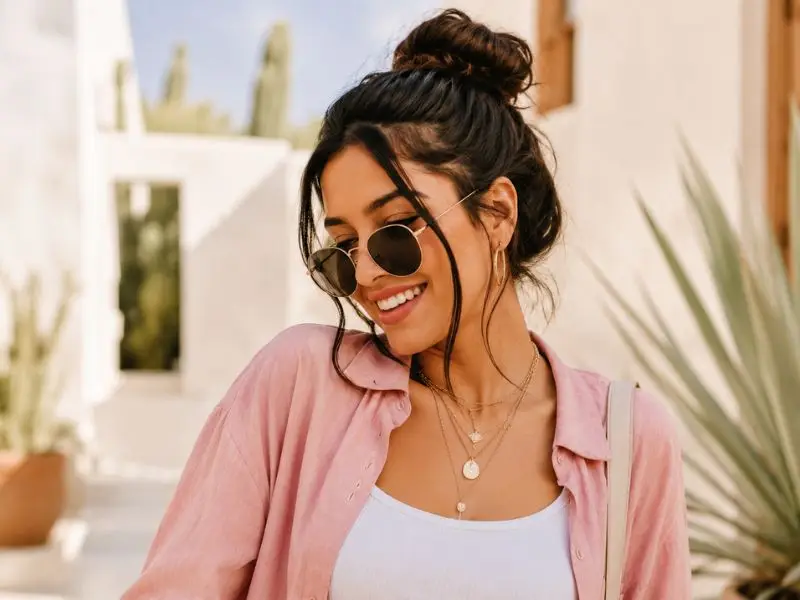 Look-Away with a Smile pose