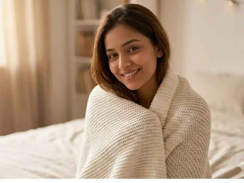 Cozy Blanket Wrap Pose