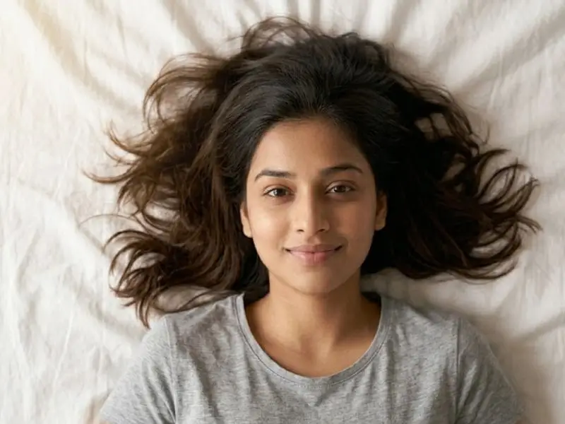  Lying Down Hair Spread Pose