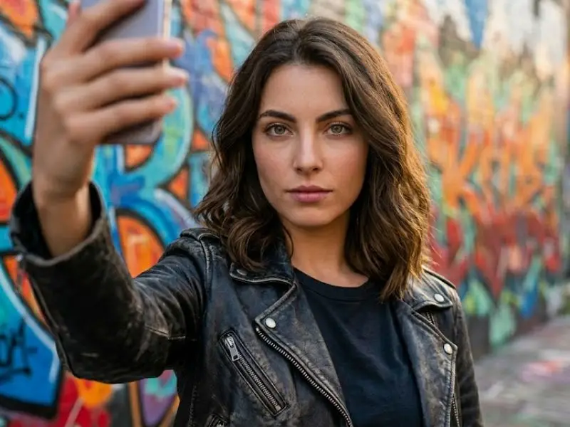 Attitude Pose with a Strong Gaze